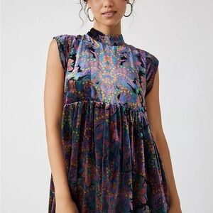 Free People All The Time Velvet Mini Dress